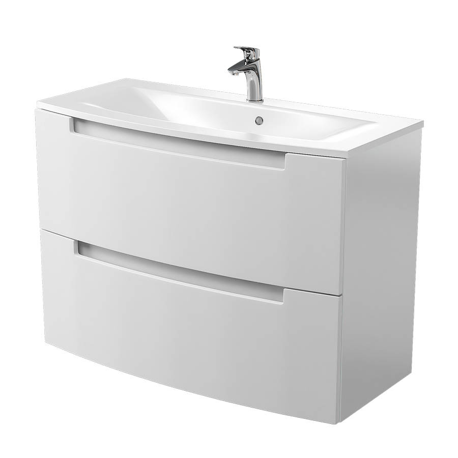 Modern Cassellie Bathroom Wall Hung Vanity Unit Cabinet Basin Sink Bowl
