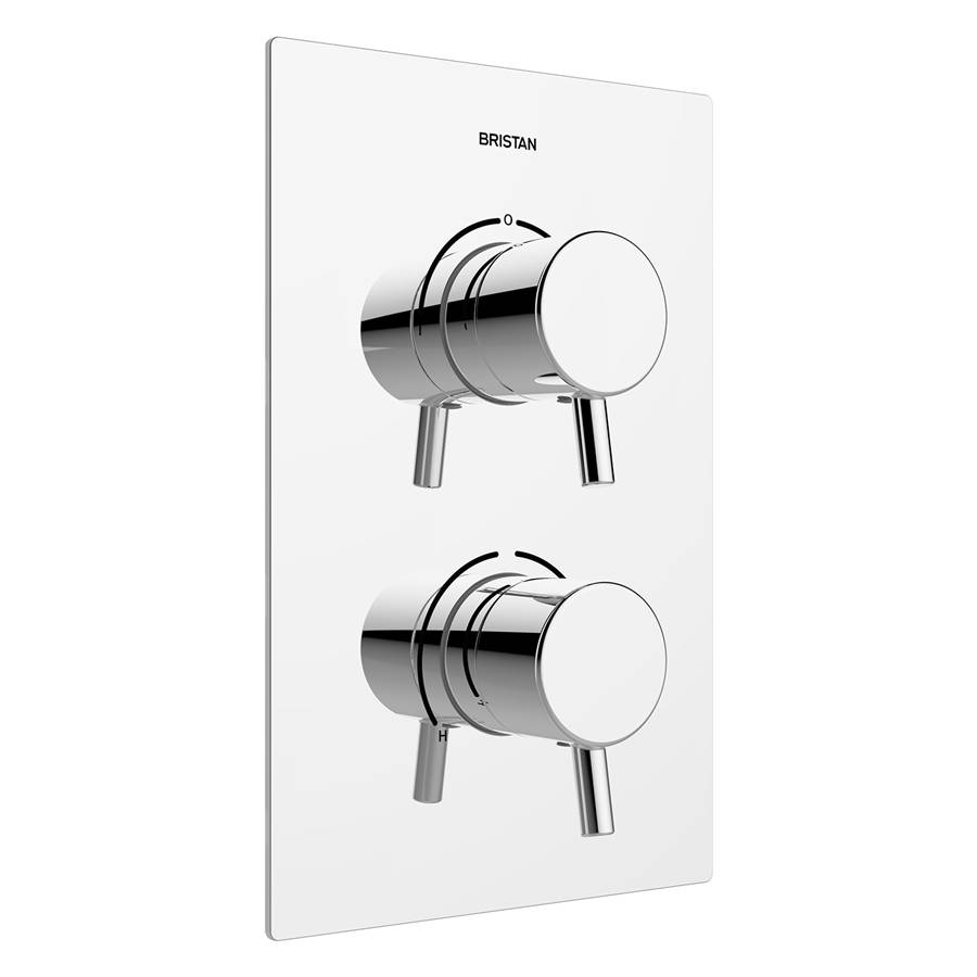 Bristan Prism Thermostatic Recessed Dual Control Shower Valve with Integral Two Outlet Diverter