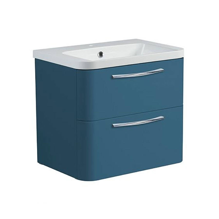 Roper Rhodes System 600mm Derwent Blue Wall Mounted Basin Unit with Double Drawer