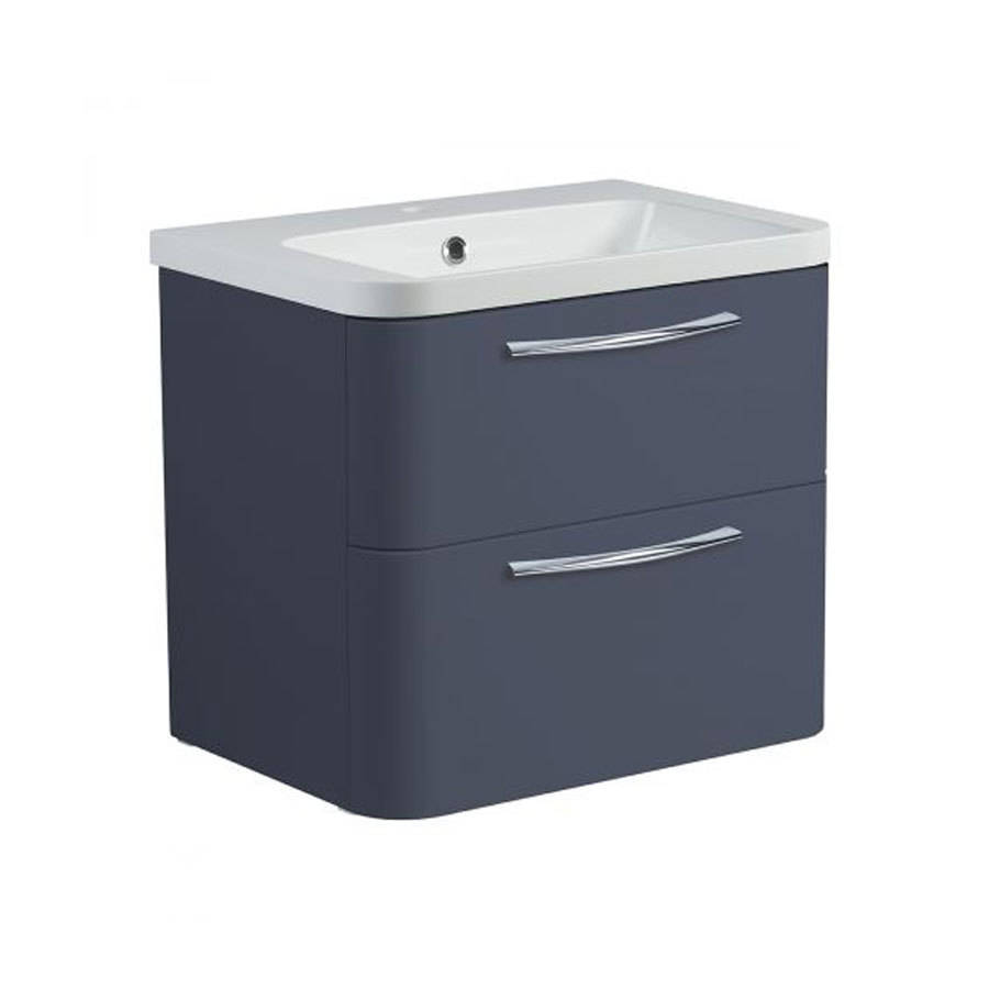 Roper Rhodes System 600mm Gloss Dark Clay Wall Mounted Basin Unit with Double Drawer