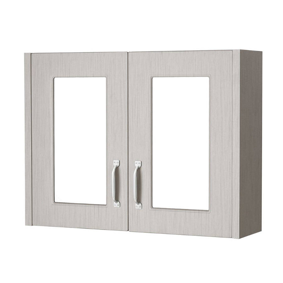 WS-Cassellie Traditional 800mm Stone Grey Woodgrain 2 Door Wall Mounted Unit-1