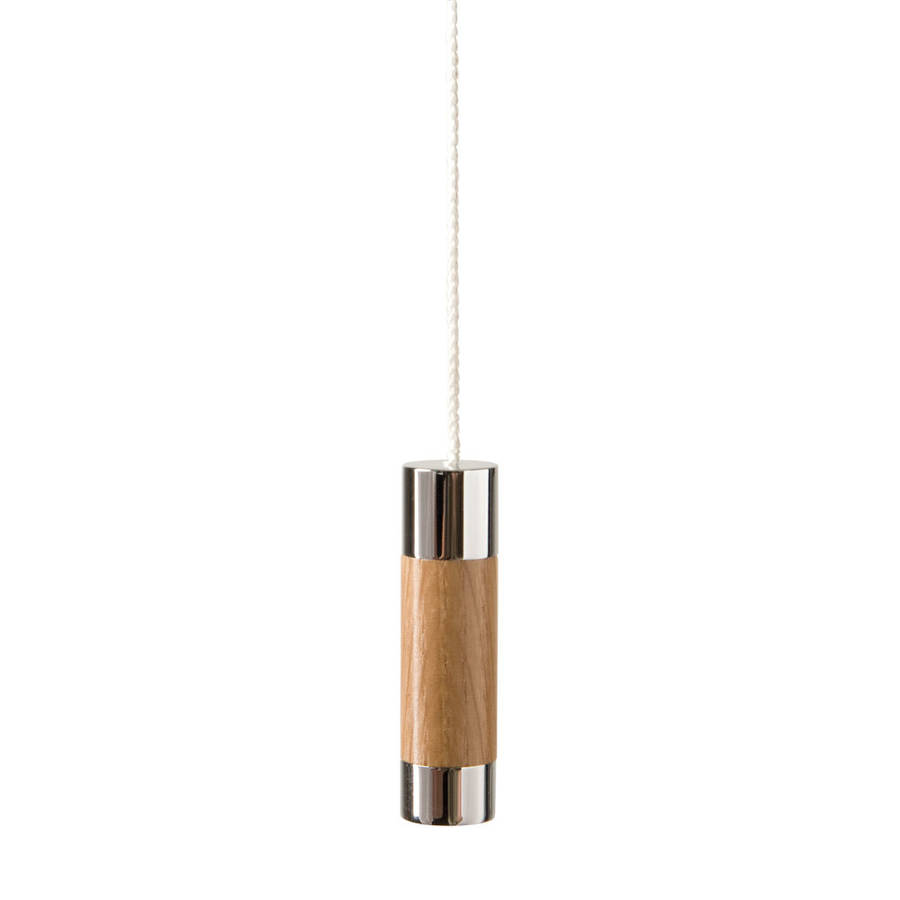 Miller Classic Cylindrical Light Pull - Chrome & Solid Natural Oak