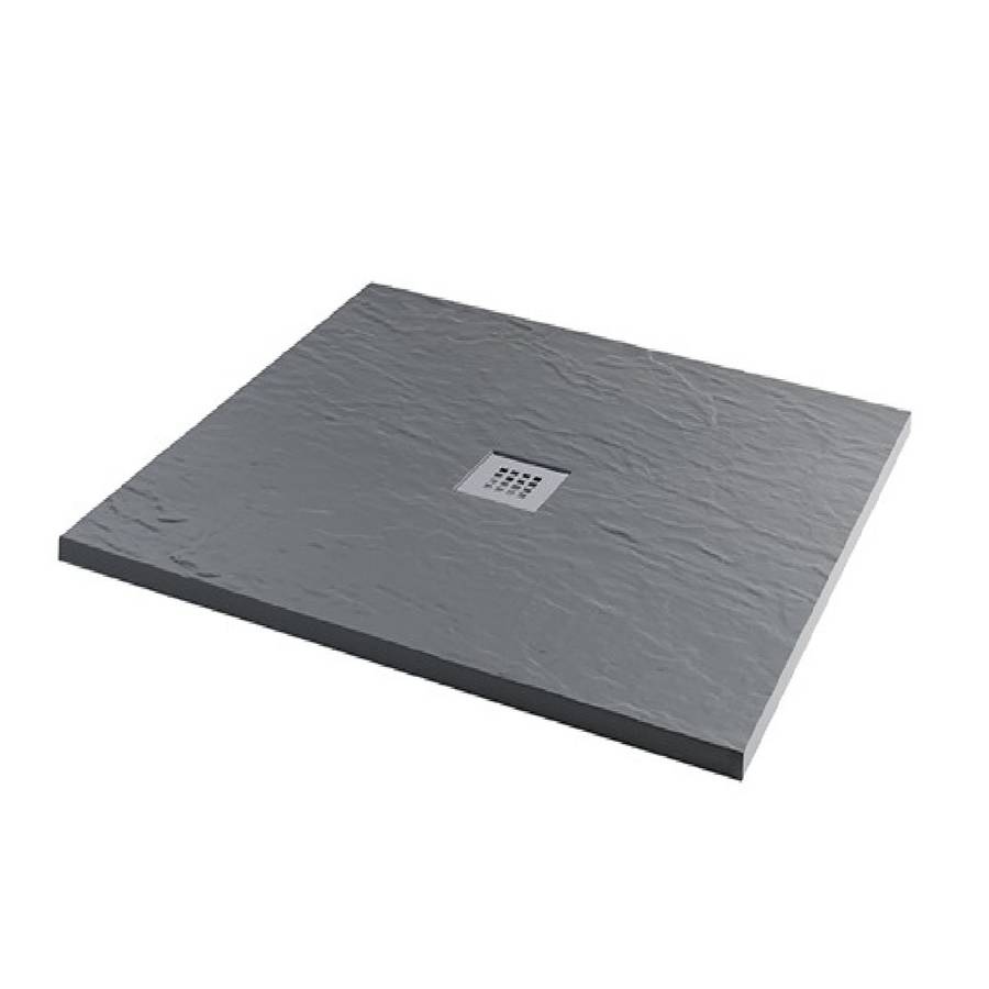 MX Minerals 1000 x 1000mm Ash Grey Slate Effect Square Shower Tray