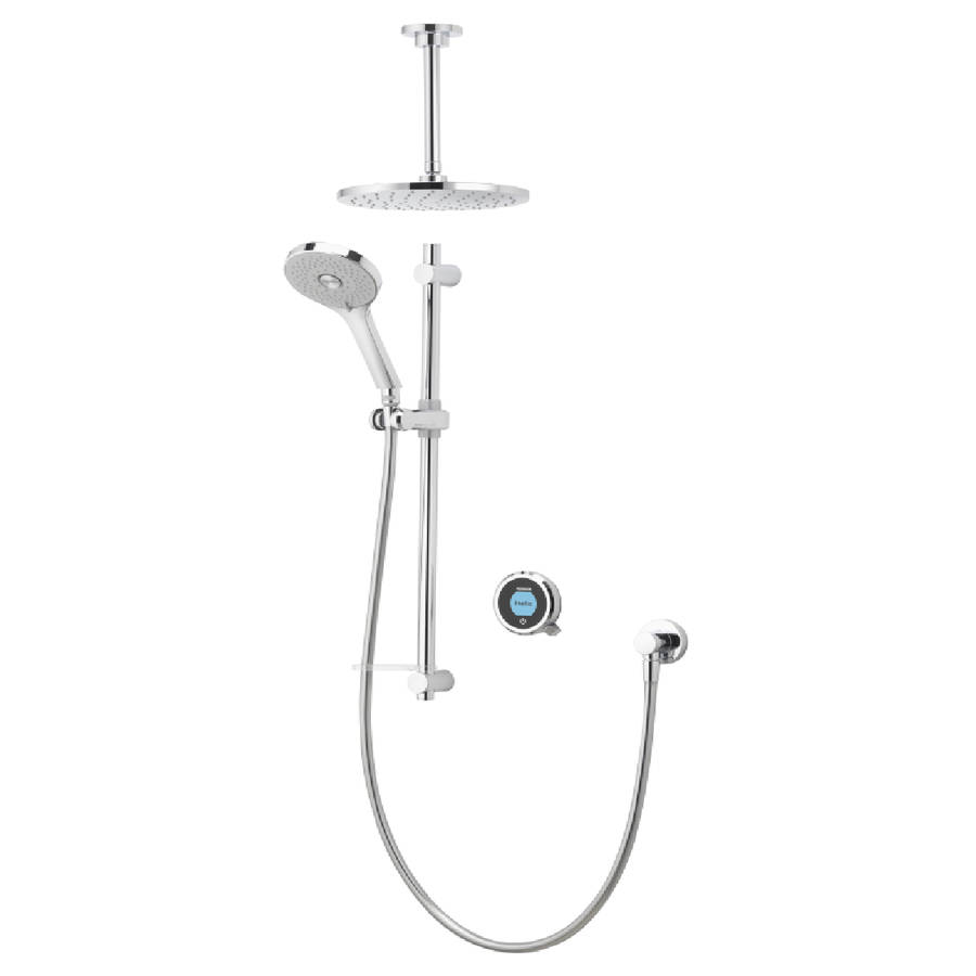 Aqualisa Optic Q Concealed Smart Shower with Adjustable Head and Ceiling Fixed Head (HP/Combi)