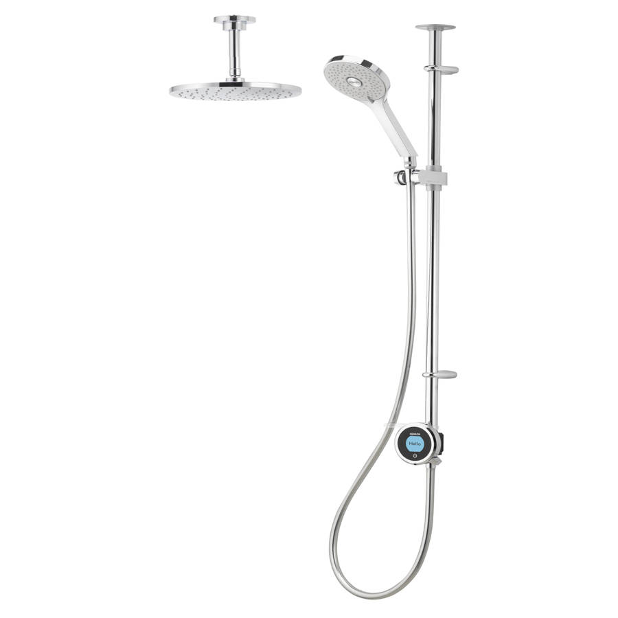 Aqualisa Optic Q Exposed Smart Shower with Adjustable Head and Ceiling Fixed Head (HP/Combi)
