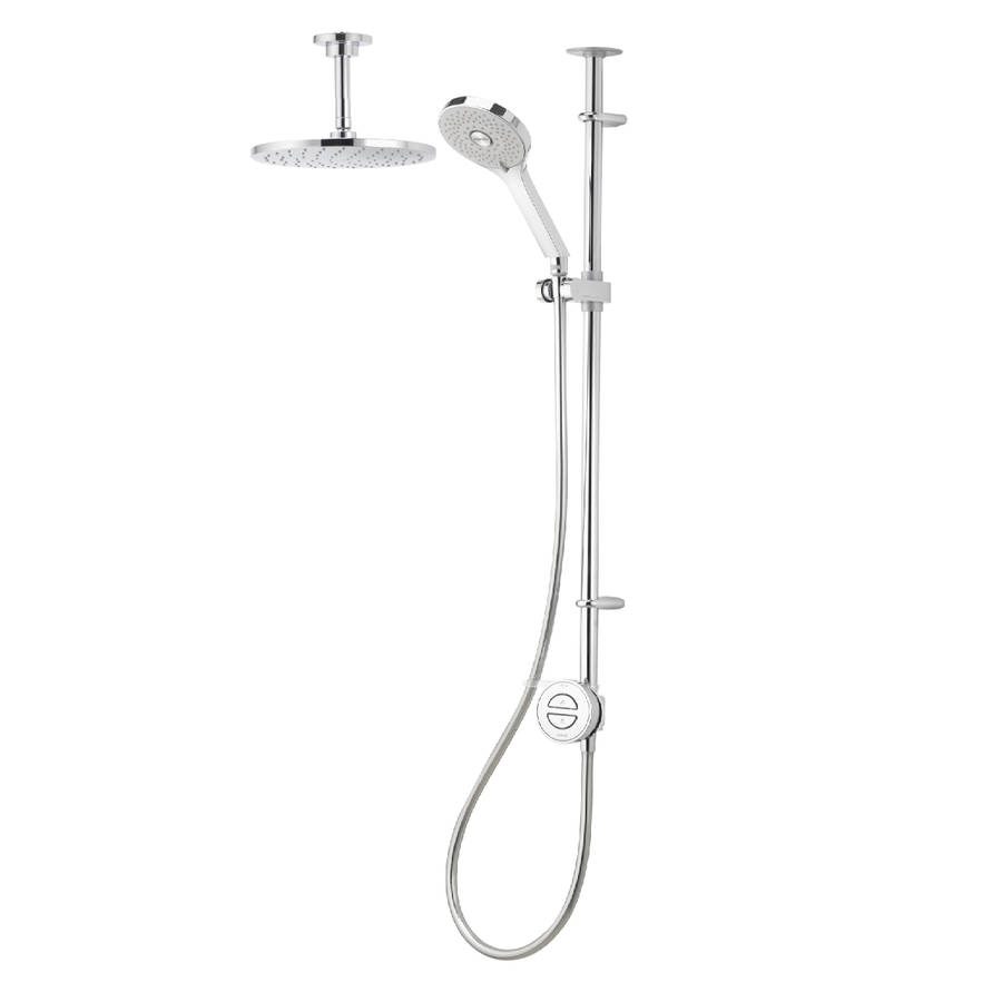 Aqualisa Unity Q Exposed Smart Shower with Adjustable Head and Ceiling Fixed Head (Gravity Pumped)