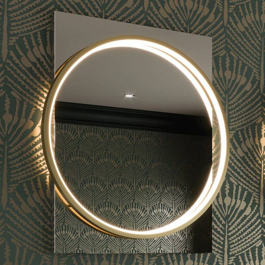 HiB Solas 60 Brushed Brass LED Bathroom Mirror