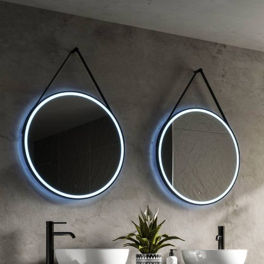 HiB Solstice 80 Black LED Bathroom Mirror
