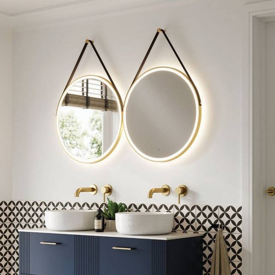 HiB Solstice 60 Brushed Brass LED Bathroom Mirror