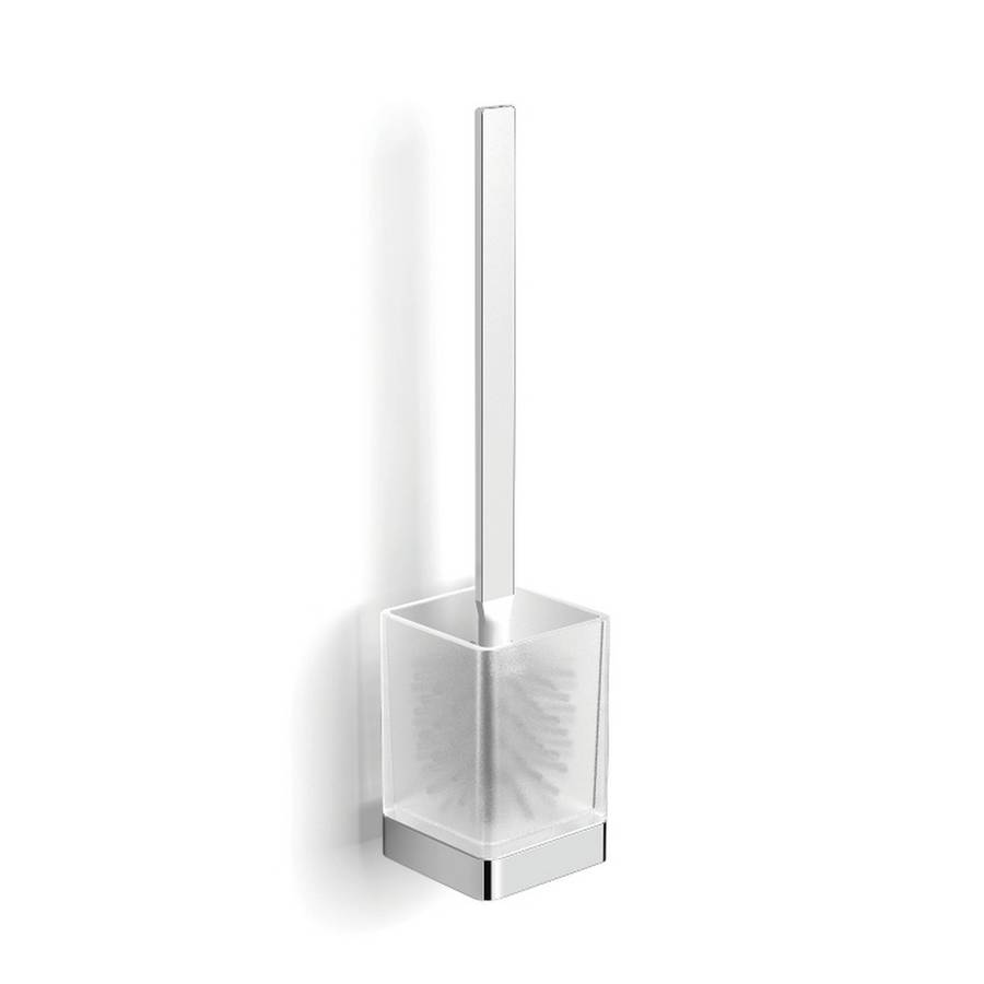 HiB Atto Chrome Wall Mounted Toilet Brush and Holder