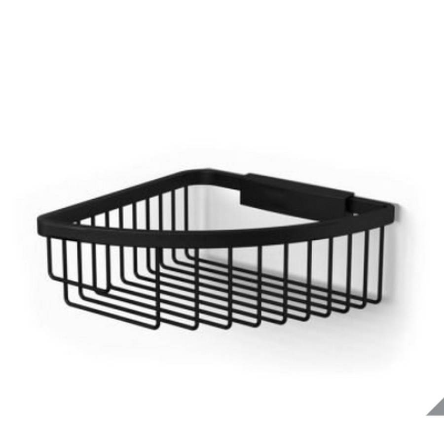 HiB Black Easy Fit Corner Shower Basket