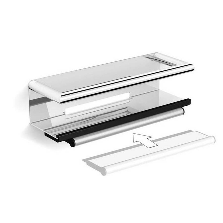 HiB Chrome Shower Shelf With Magnetic Squeegee