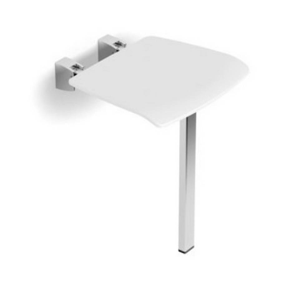 HiB White Shower Seat with Support Leg