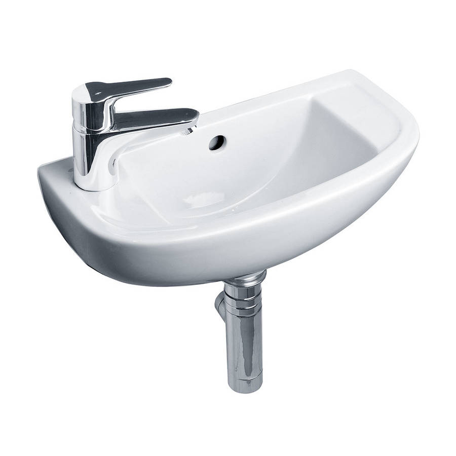 Essential Lily 450mm Washbasin 1 Tap Hole