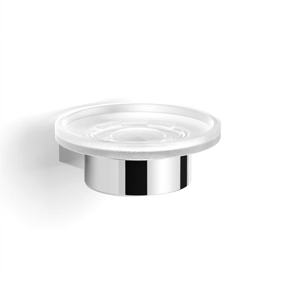 Essential Urban Round Soap Dish Holder With Glass Dish