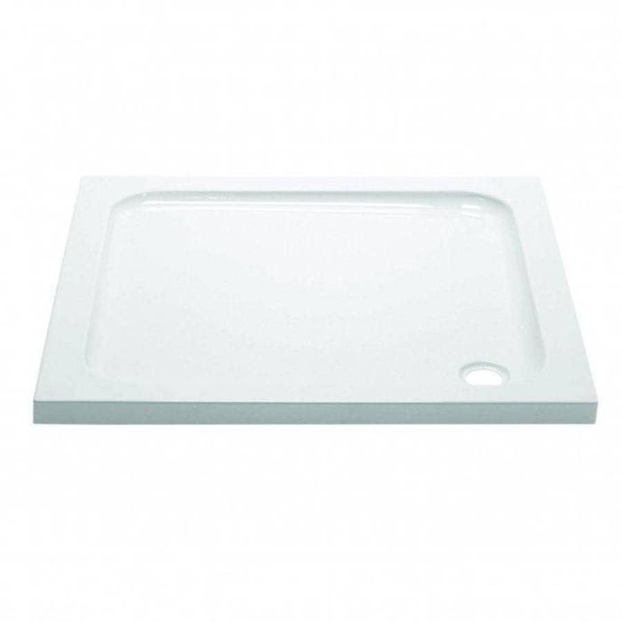 Aquadart White 760mm Square Anti-Slip Shower Tray 