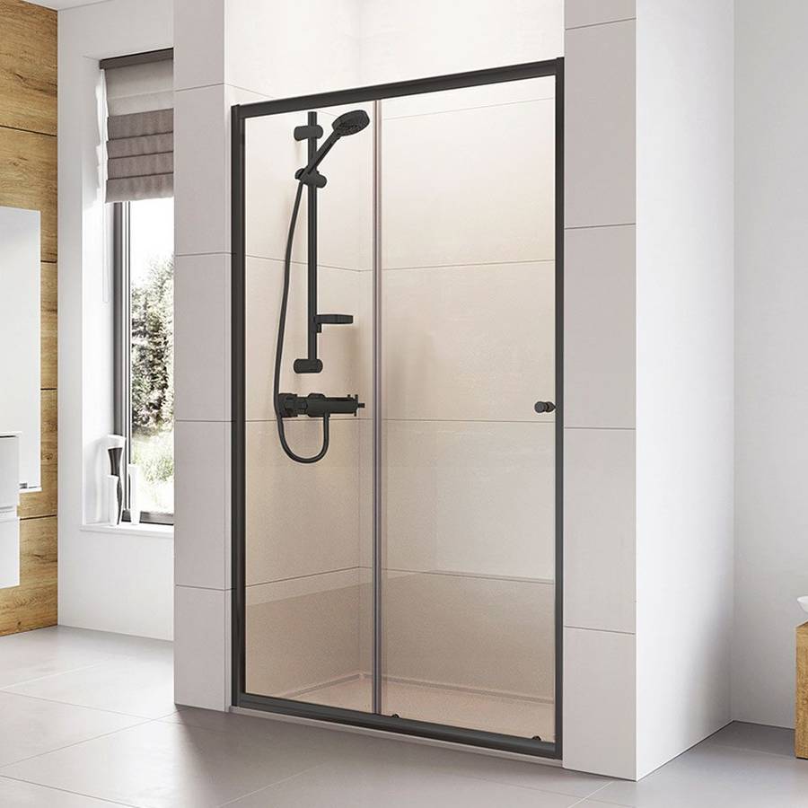 Roman Haven6 Black 1000mm Sliding Shower Door