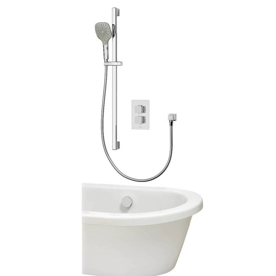 Aqualisa Dream Mixer Shower Square Dual Outlet with Adjustable Head and Bath Fill