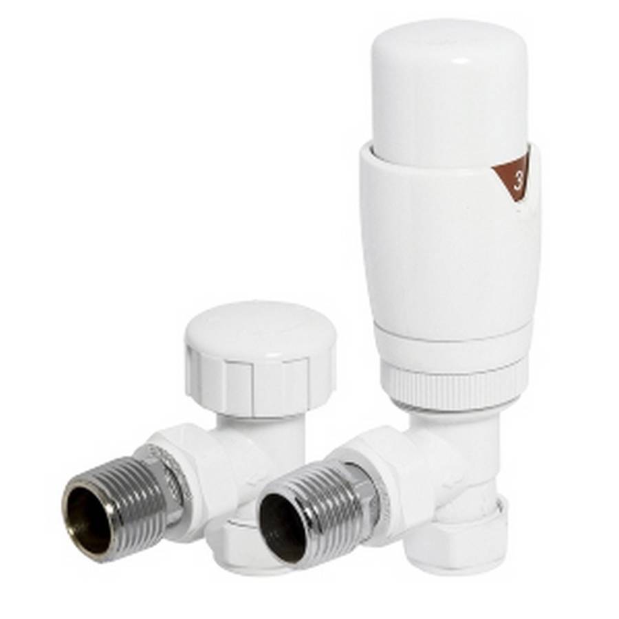 Redroom White Angled Thermostatic Valve Pack