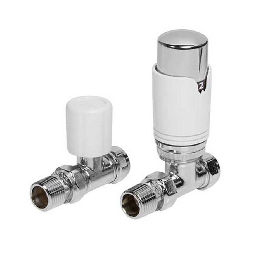Redroom White Angled Thermostatic Valve Pack