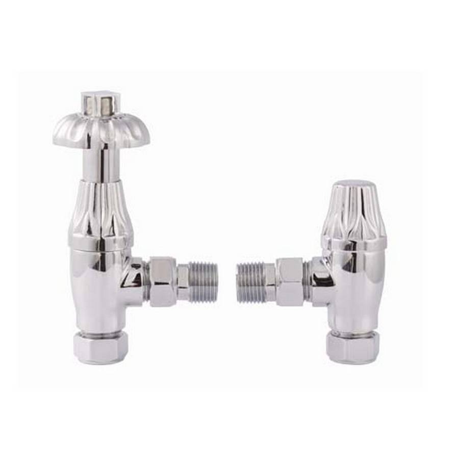 Redroom Chrome Angled Traditional Thermostatic Valve Pack