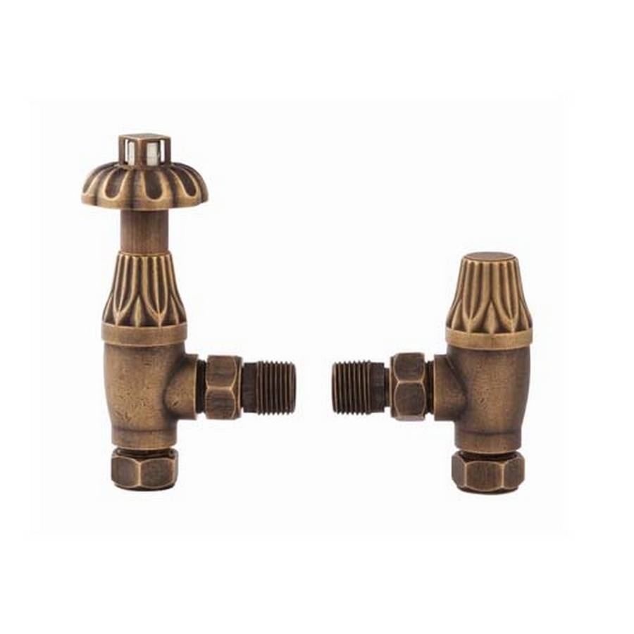 Redroom Brass Angled Traditional Thermostatic Valve Pack