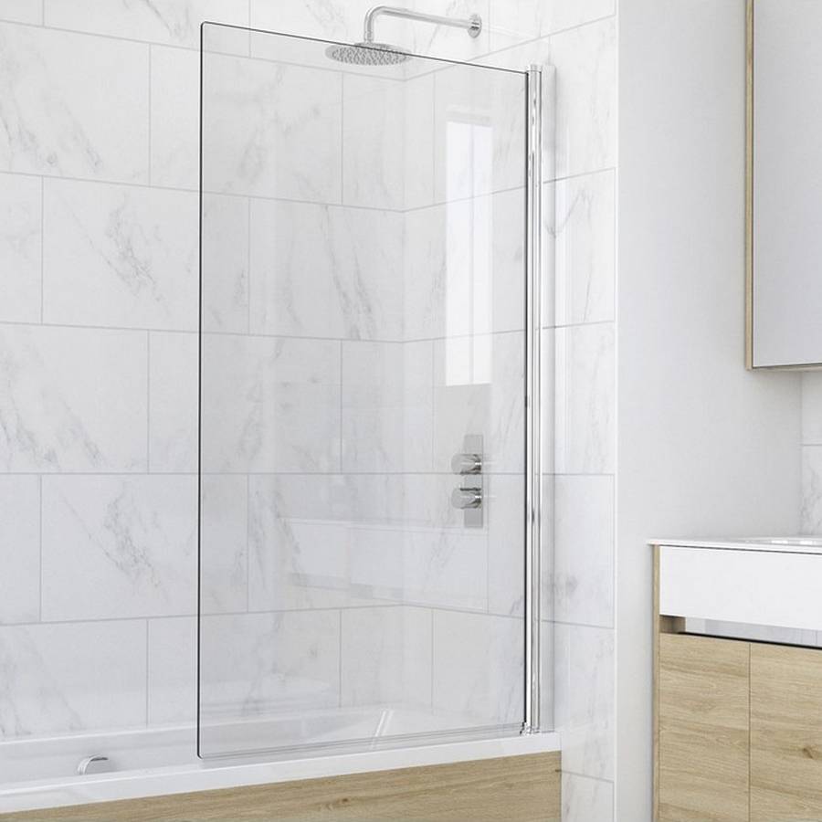 Kudos Inspire 6mm Single Panel Bath Screen Including Towel Rail