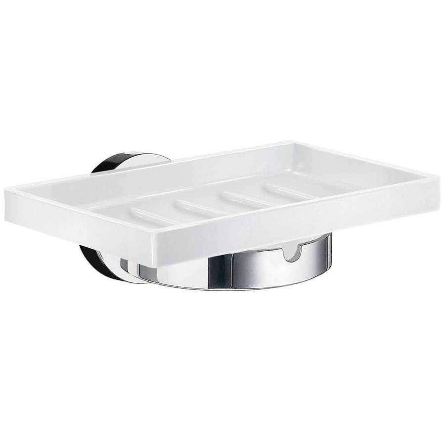 Smedbo Home Polished Chrome Holder with Porcelain Soap Dish