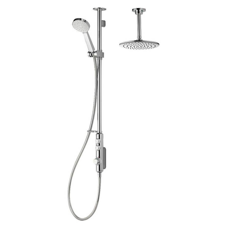 Aqualisa iSystem Exposed Smart Shower with Adjustable Head and Ceiling Fixed Head (Gravity Pumped)
