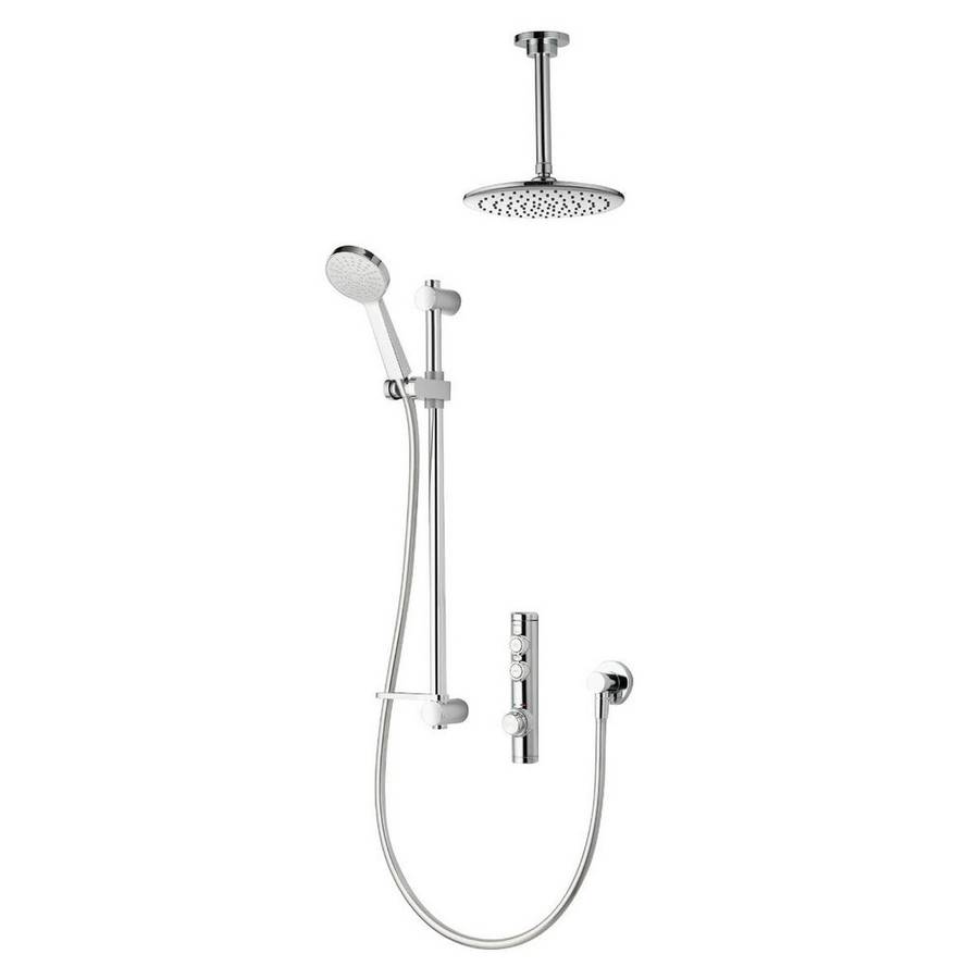 Aqualisa iSystem Concealed Smart Shower with Adjustable Head and Ceiling Fixed Head (Gravity Pumped)
