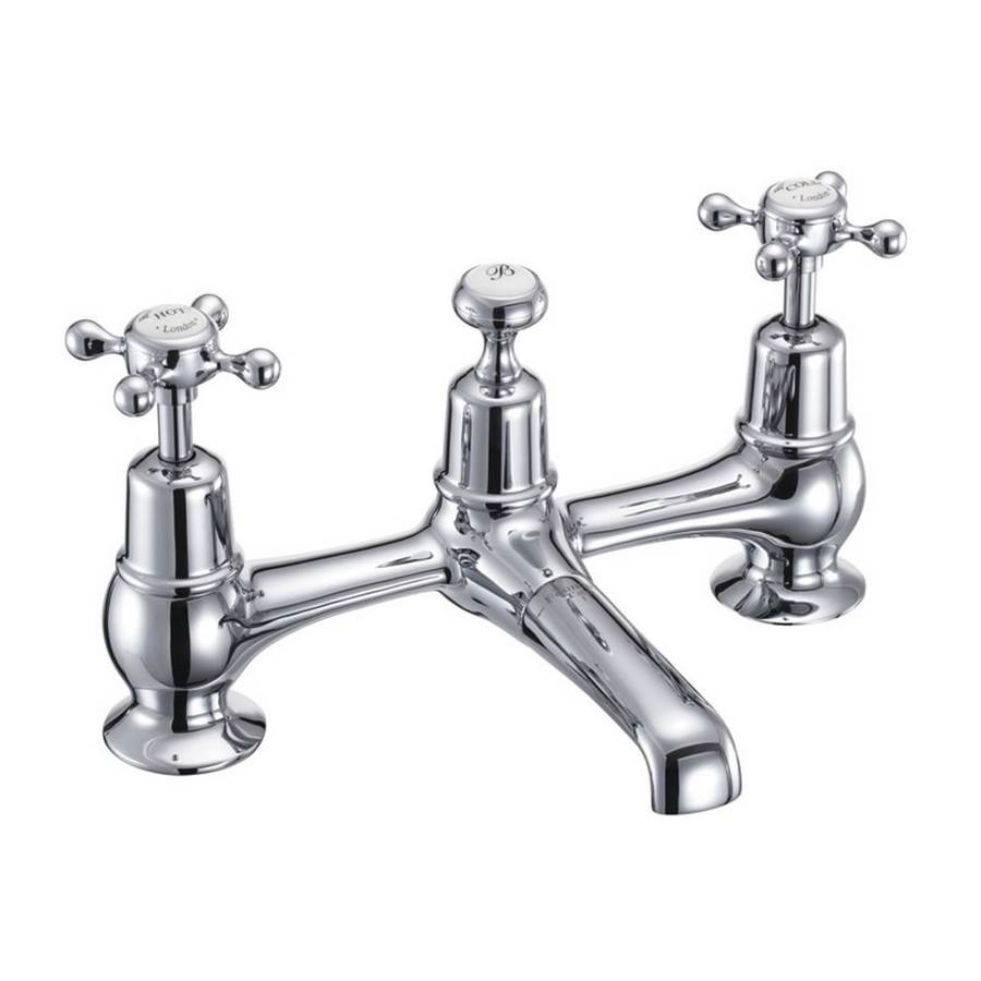 Burlington Claremont Chrome Traditional Swivel Spout Basin Mixer with Plug and Chain Waste