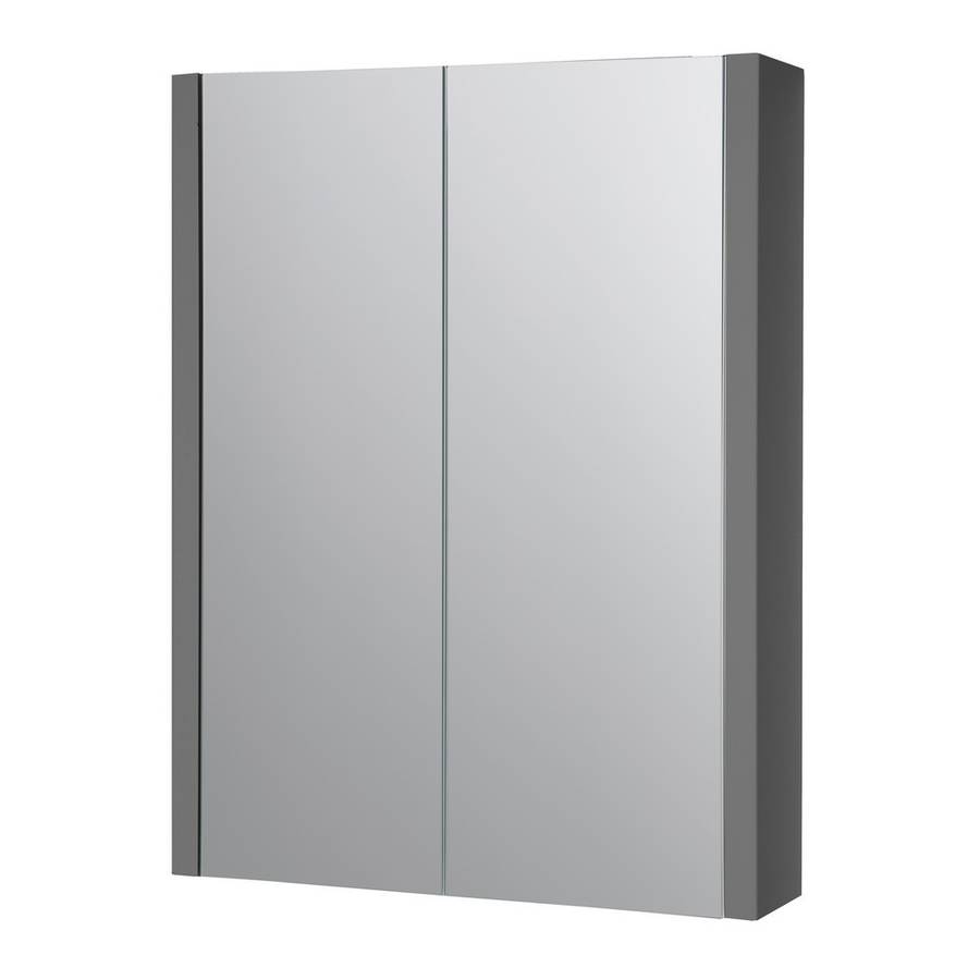 Kartell Purity 500mm Grey Double Door Mirror Cabinet
