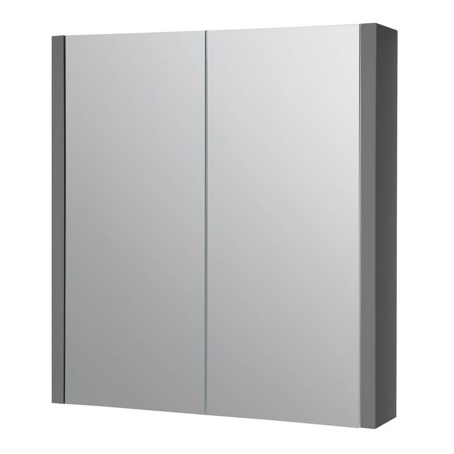 Kartell Purity 600mm Grey Double Door Mirror Cabinet