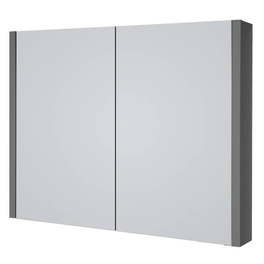 Kartell Purity 800mm Grey Double Door Mirror Cabinet