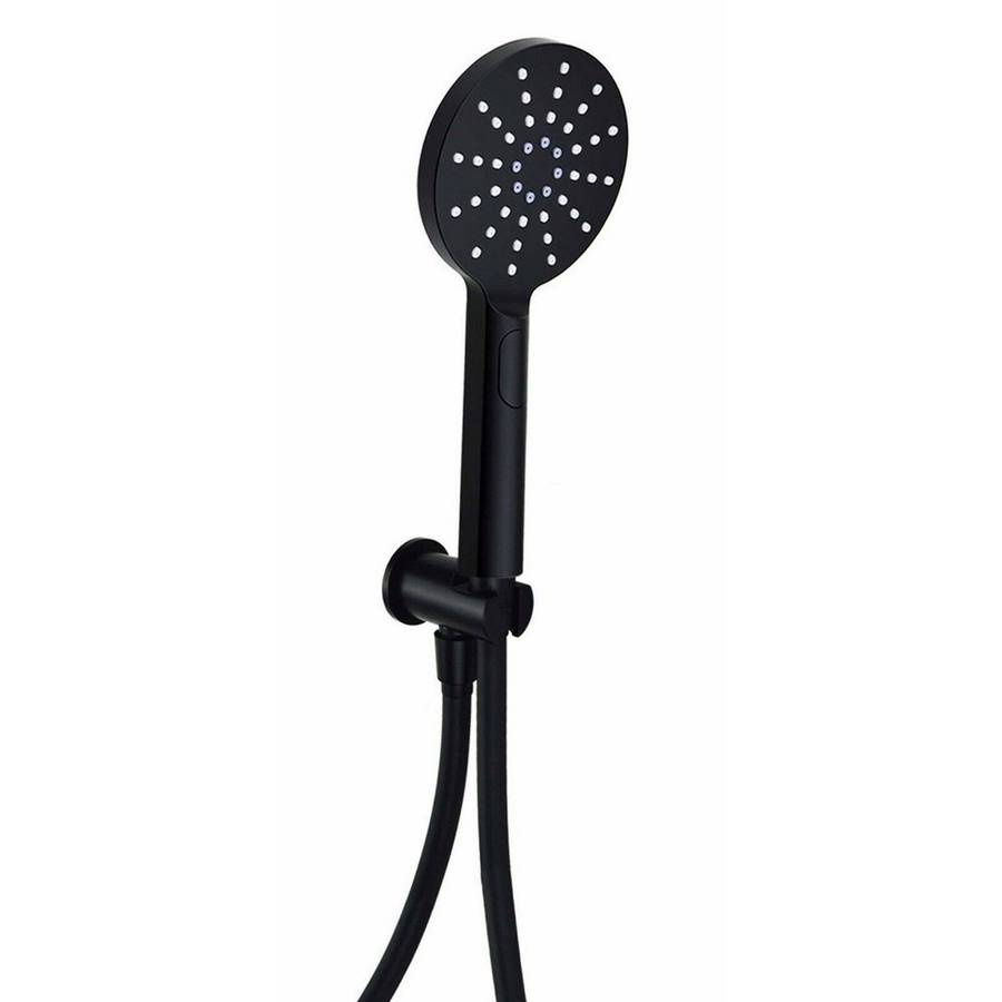 Kartell Nero Round Black Outlet Elbow with Handset