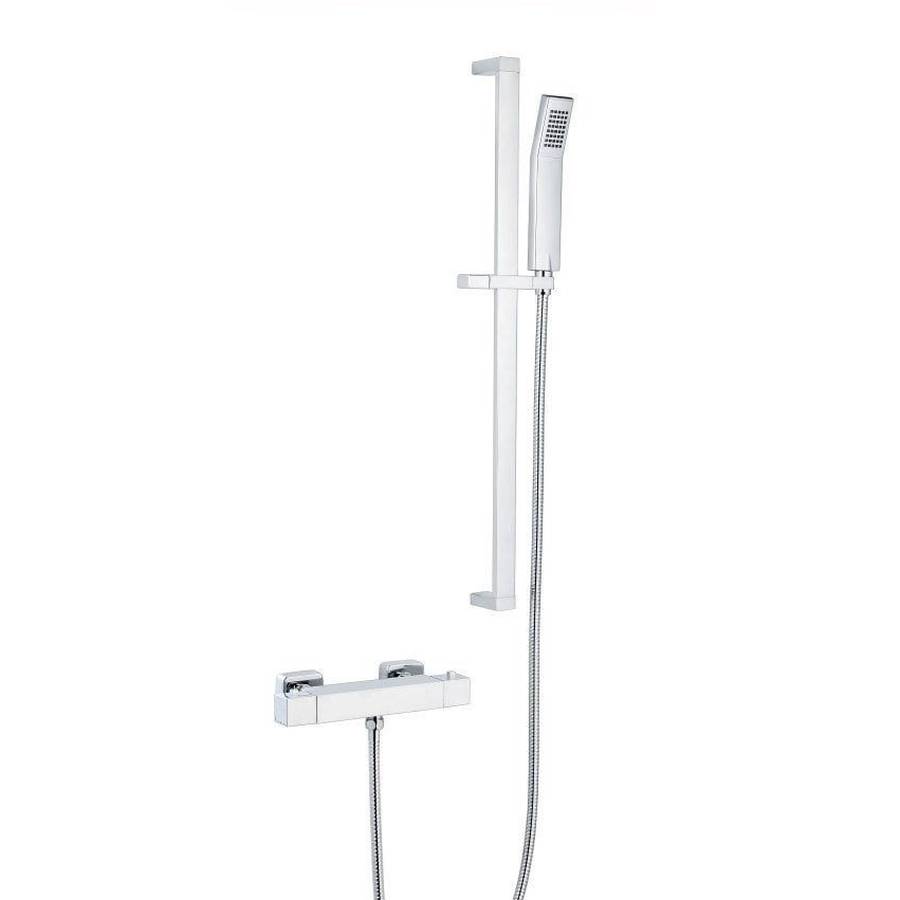 Kartell Pure Thermostatic Exposed Bar Shower Valve with Adjustable Slide Rail Kit