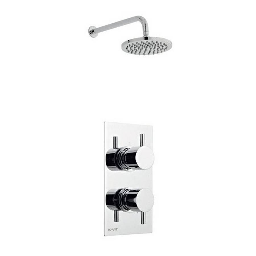 Kartell Plan Thermostatic Concealed Shower Valve with Fixed Overhead Drencher