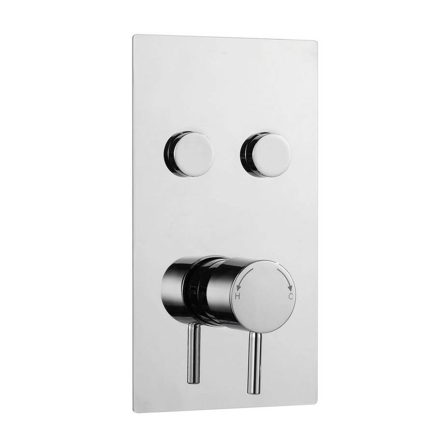 Kartell Plan Twin Round Push Button Concealed Thermostatic Valve