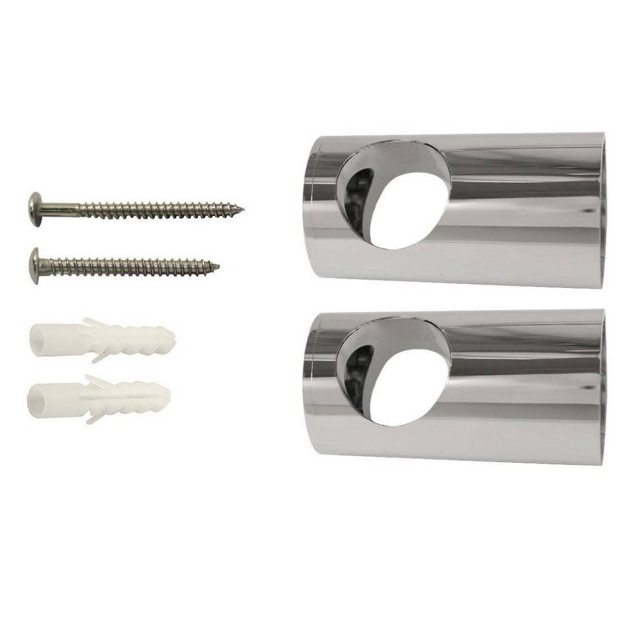 Aqualisa 25mm Chrome Adjustable Rail Ends and Fixings