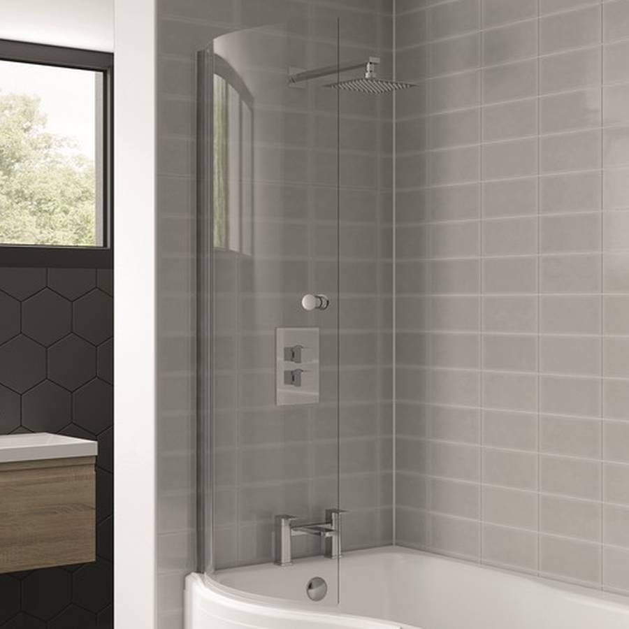 Kartell Oblique P Shaped Shower Bath Screen