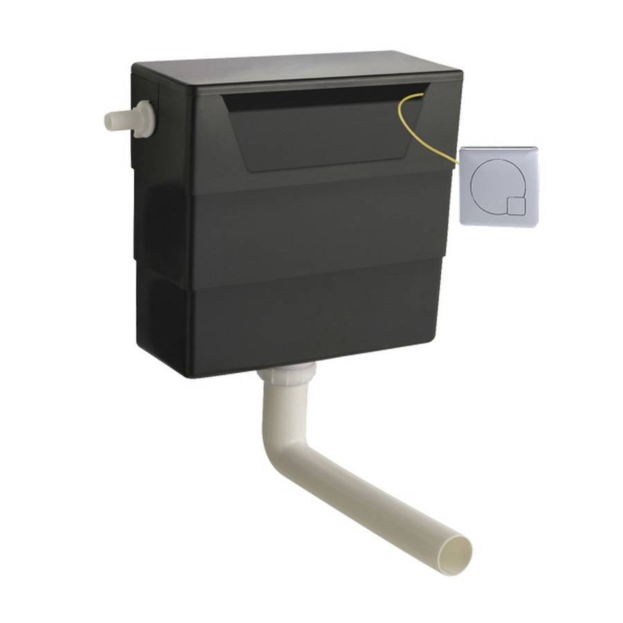 Nuie Concealed Dual Flush Cistern with Chrome Flush Button