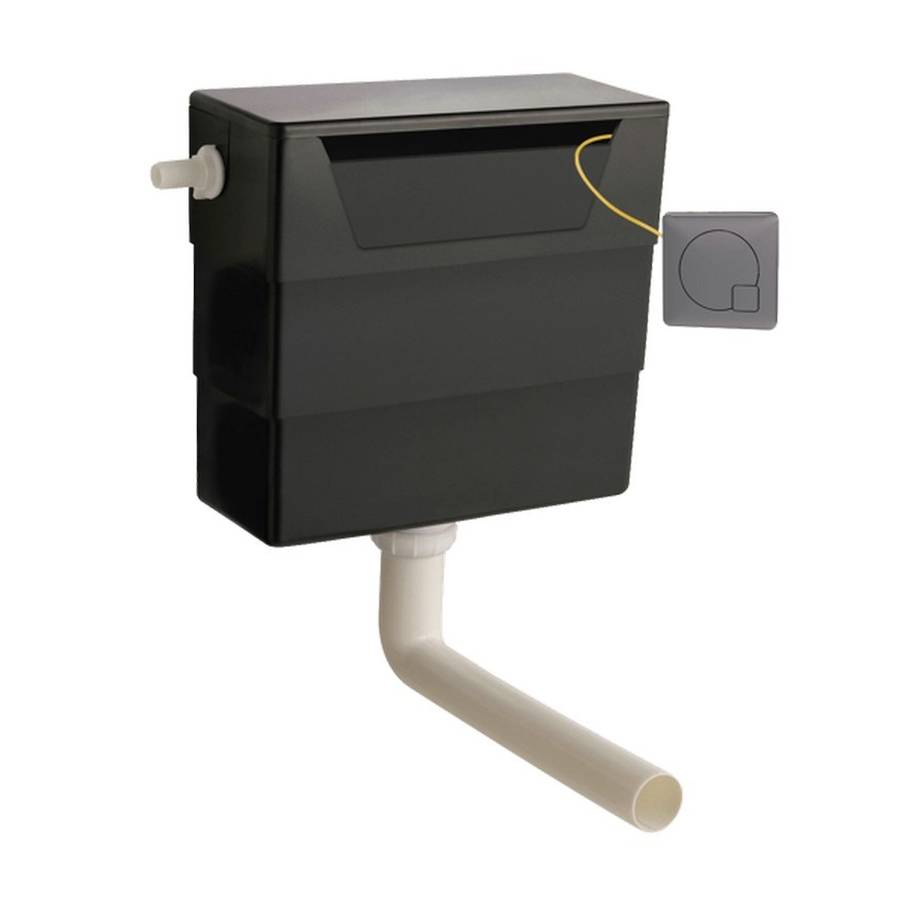 Nuie Concealed Dual Flush Cistern with Brushed Gunmetal Flush Button