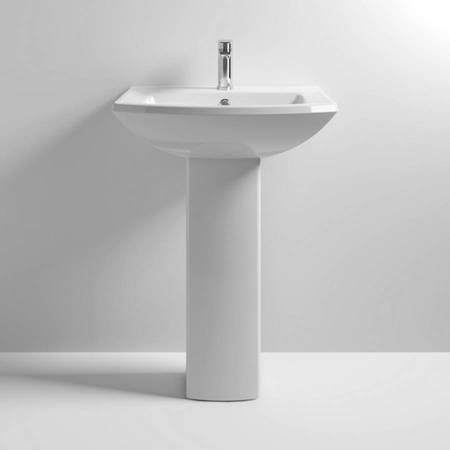 Nuie Asselby 600mm 1TH Basin and Pedestal