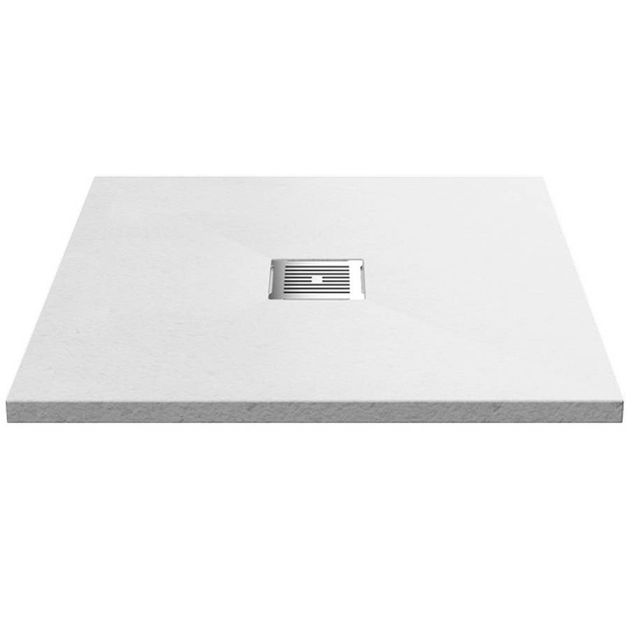 Nuie 900mm White Slate Square Slimline Shower Tray