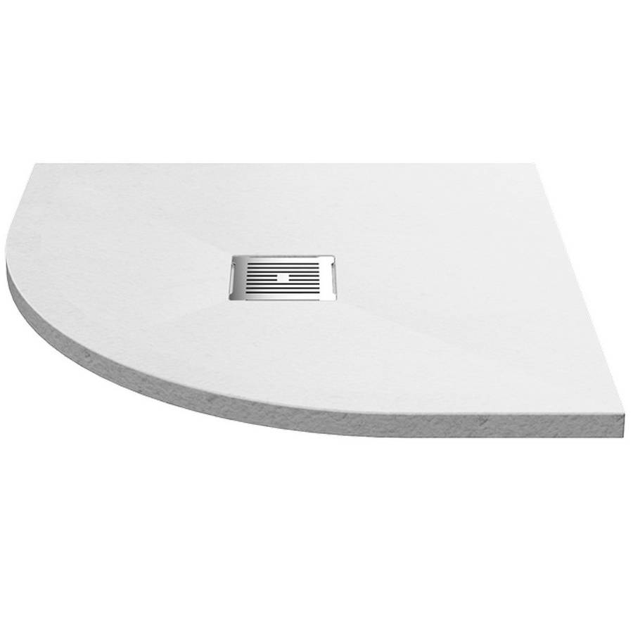 Nuie 800mm White Slate Quadrant Slimline Shower Tray