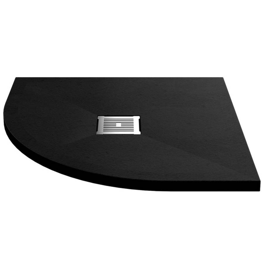 Nuie 900mm Black Slate Quadrant Slimline Shower Tray