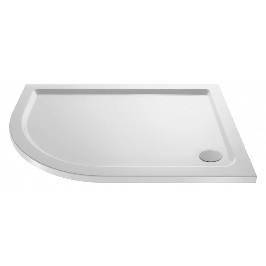 Nuie 900x760mm Gloss White LH Offset Quadrant Shower Tray