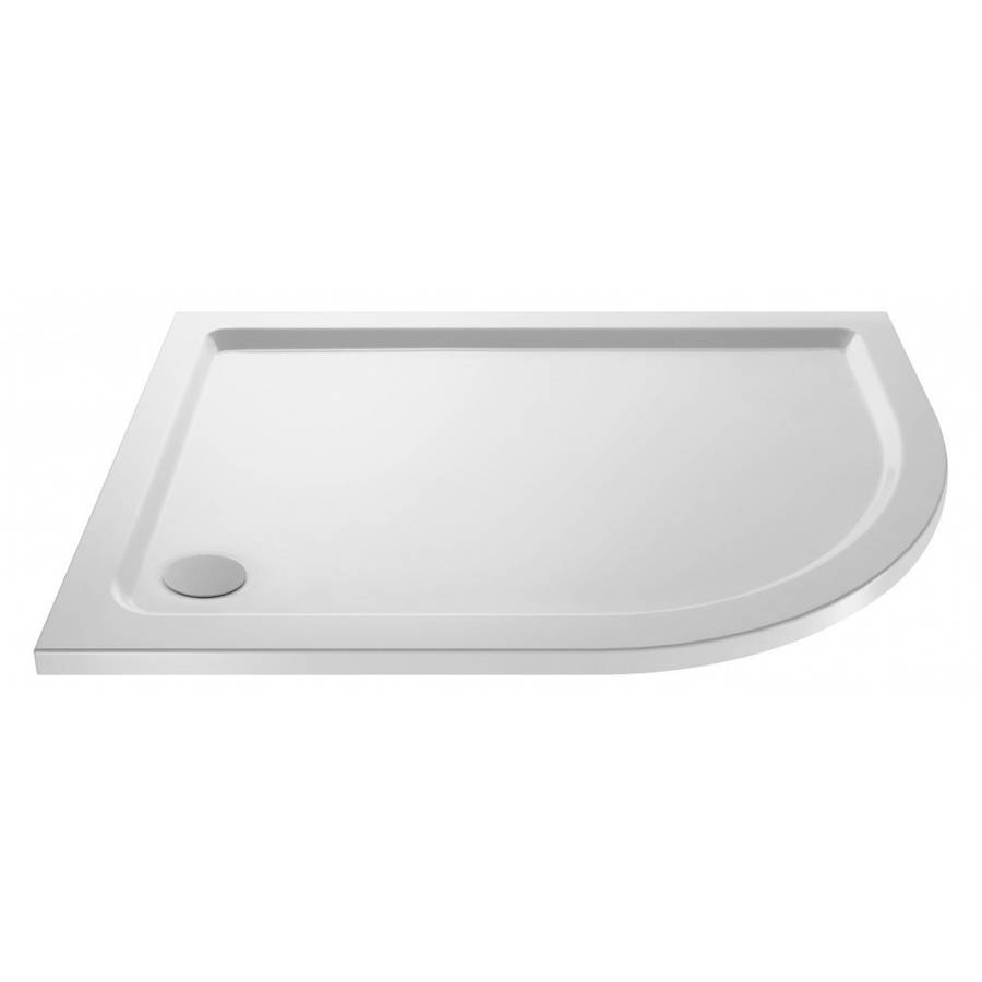Nuie 900x760mm Gloss White RH Slip Resistant Offset Quadrant Shower Tray