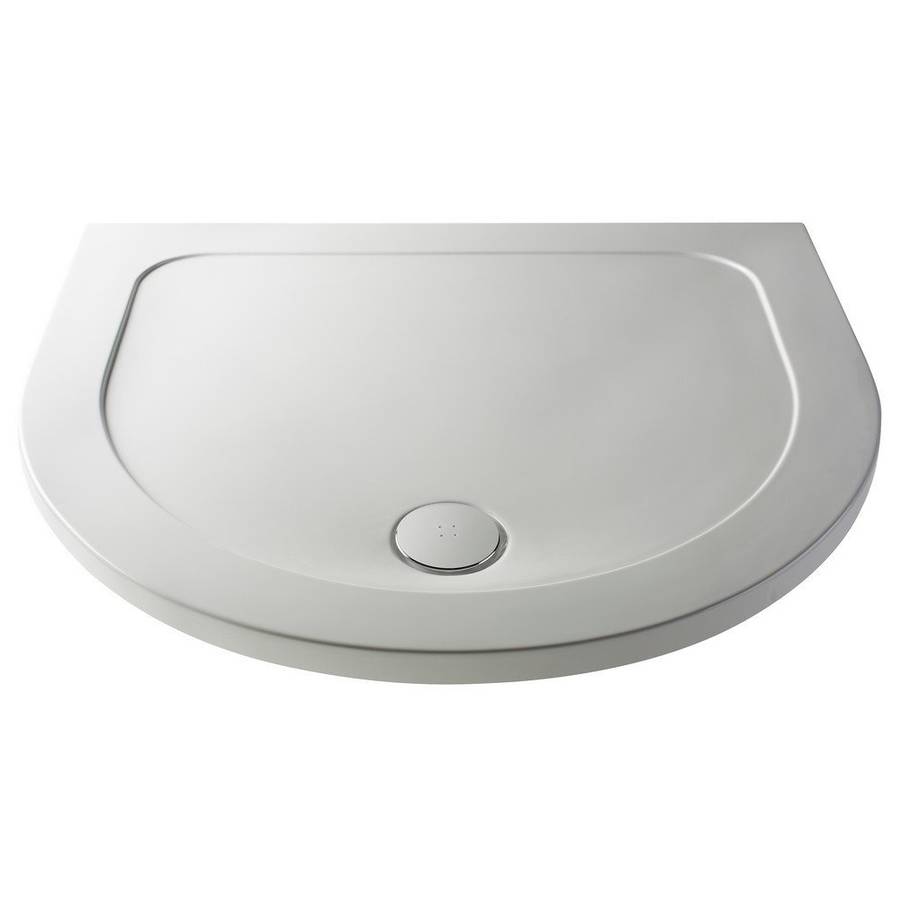 Nuie 1050x950mm Gloss White D Shape Shower Tray