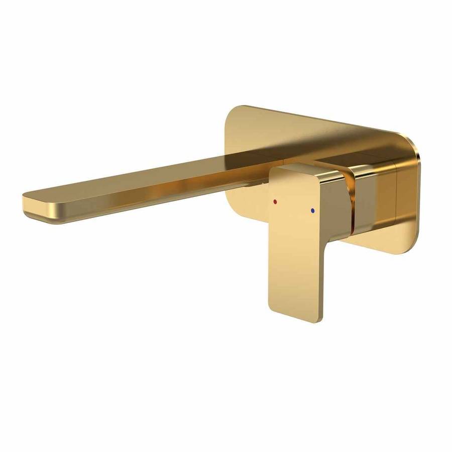 Nuie Windon Brass Wall Mounted 2TH Basin Mixer
